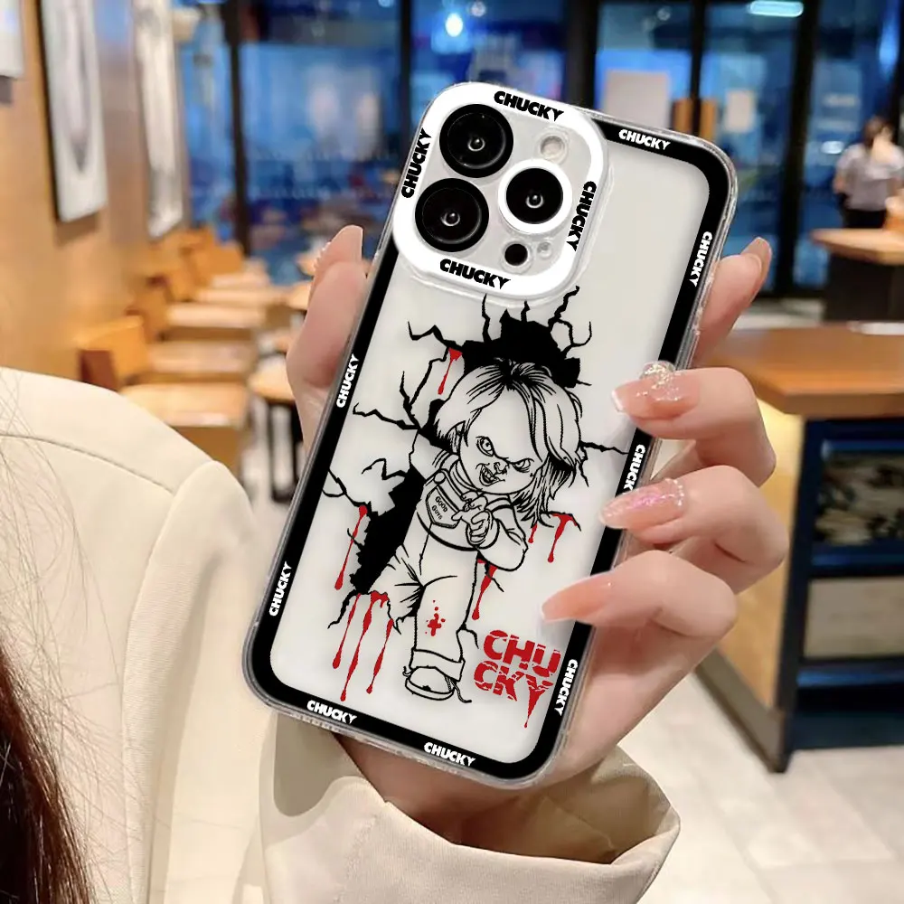 Cartoon Chucky Design Clear Phone Case Cover