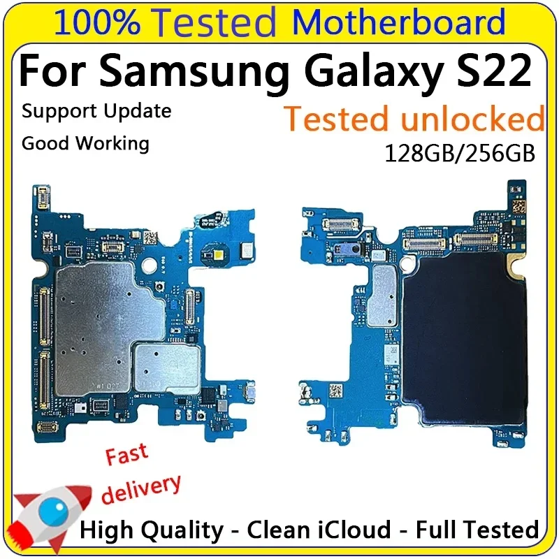 삼성 갤럭시 S22Ultra S9080U 256GB S22 S9010 S22 Plus S906U용 풀칩 포함 교체용 언락 마더보드