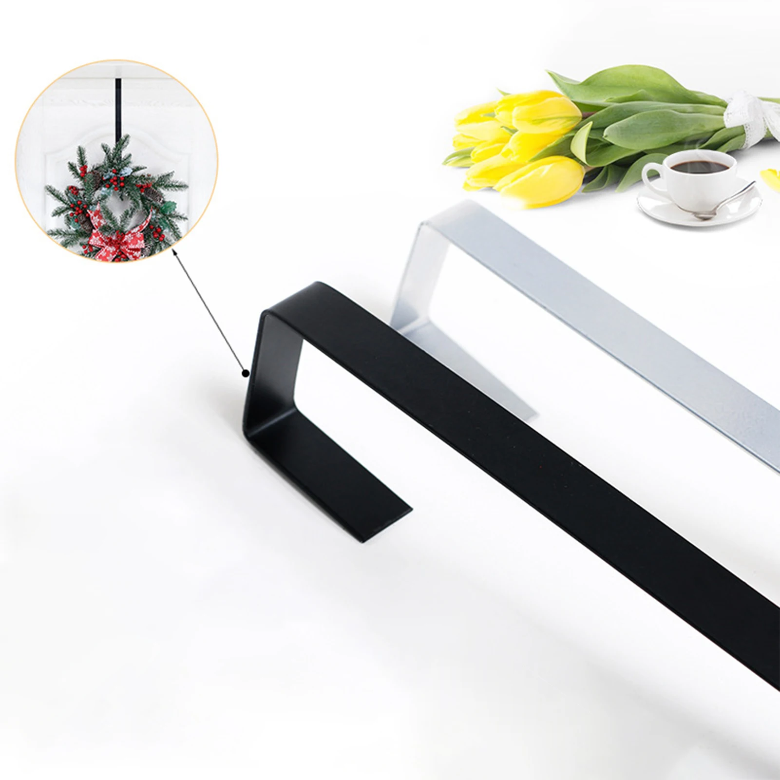 38cm Christmas Front Door Hook Nail-Free Metal Ornament Long Hook Halloween Single Decorative Garland Door Hanger