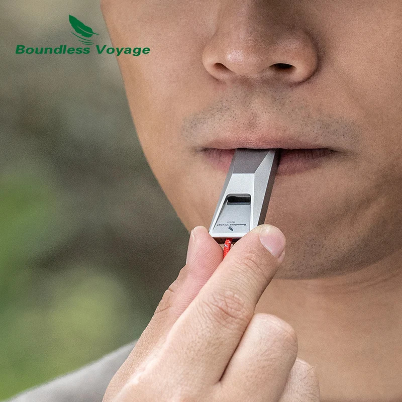 Boundless Voyage Titanium Whistle Emergency Survival Safety Whistles with Lanyard Loud for Outdoor Camping Hiking Coaches