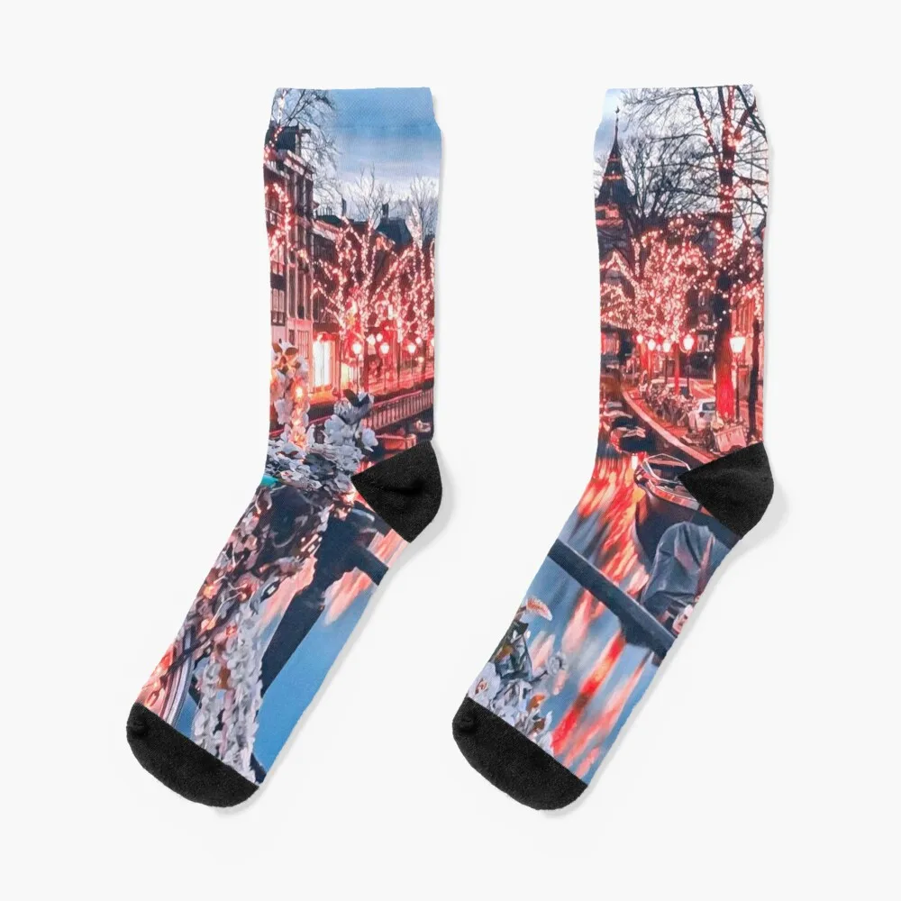

Christmas Amsterdam Socks Stockings compression custom sports Socks Women's Men's