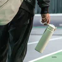 TYESO 600ML/750ML Thermos Water Bottle With Straw Stainless Steel Car Thermal Sports Cup Keeps Cold and Heat Thermal Travel Mug 5