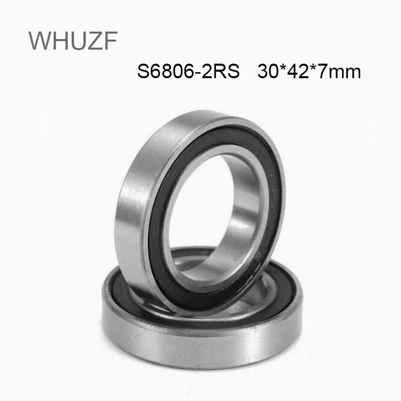 

WHUZF 5/10PCS S6806RS Bearing 30*42*7 mm ABEC-3 440C Stainless Steel S 6806RS Ball Bearings 6806 Stainless Steel Ball Bearings