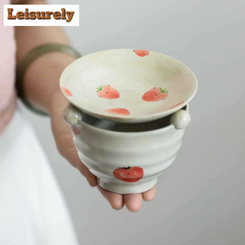 Hand-painted Strawberry Roasted Tea Stove Japanese Powder Yin Aroma Enhancer Burner Flavoring Tea Leaf Rack Kung Fu Ceremony