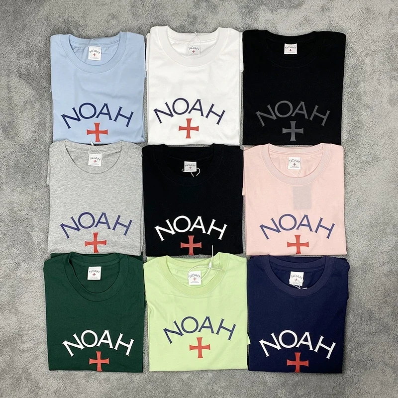 

Red Print Cross NOAH T-Shirt Men Women Best Quality Oversize Casual T-Shirt Summer