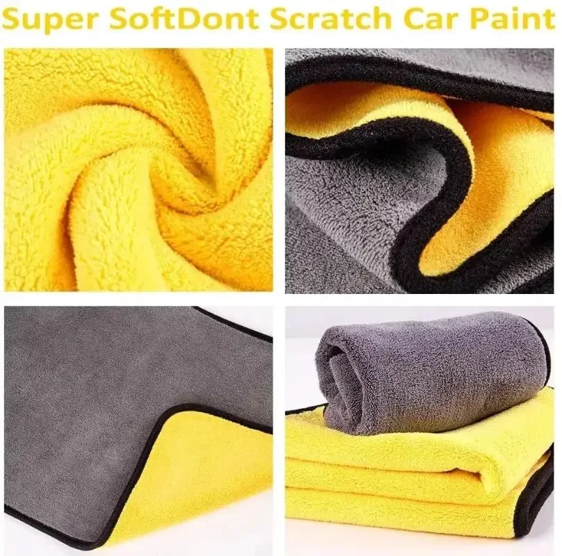 Microfiber Cleaning Towel 1/5Pcs 30X60cm Car Thicken Double Layer