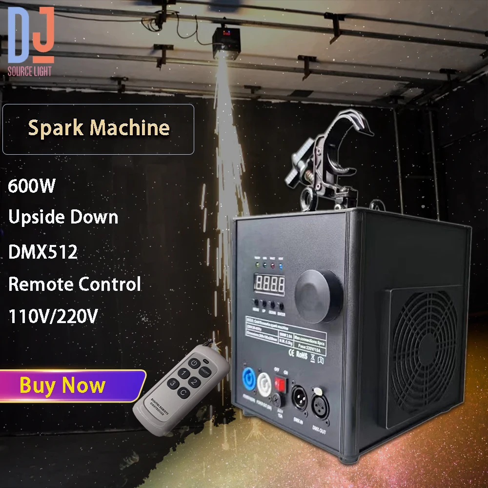 

600W Cold Spark Machine Upside Down Firework Machine With Remote Control DMX512 DJ Disco Bar Party Wedding Ourdoor Stage Effect