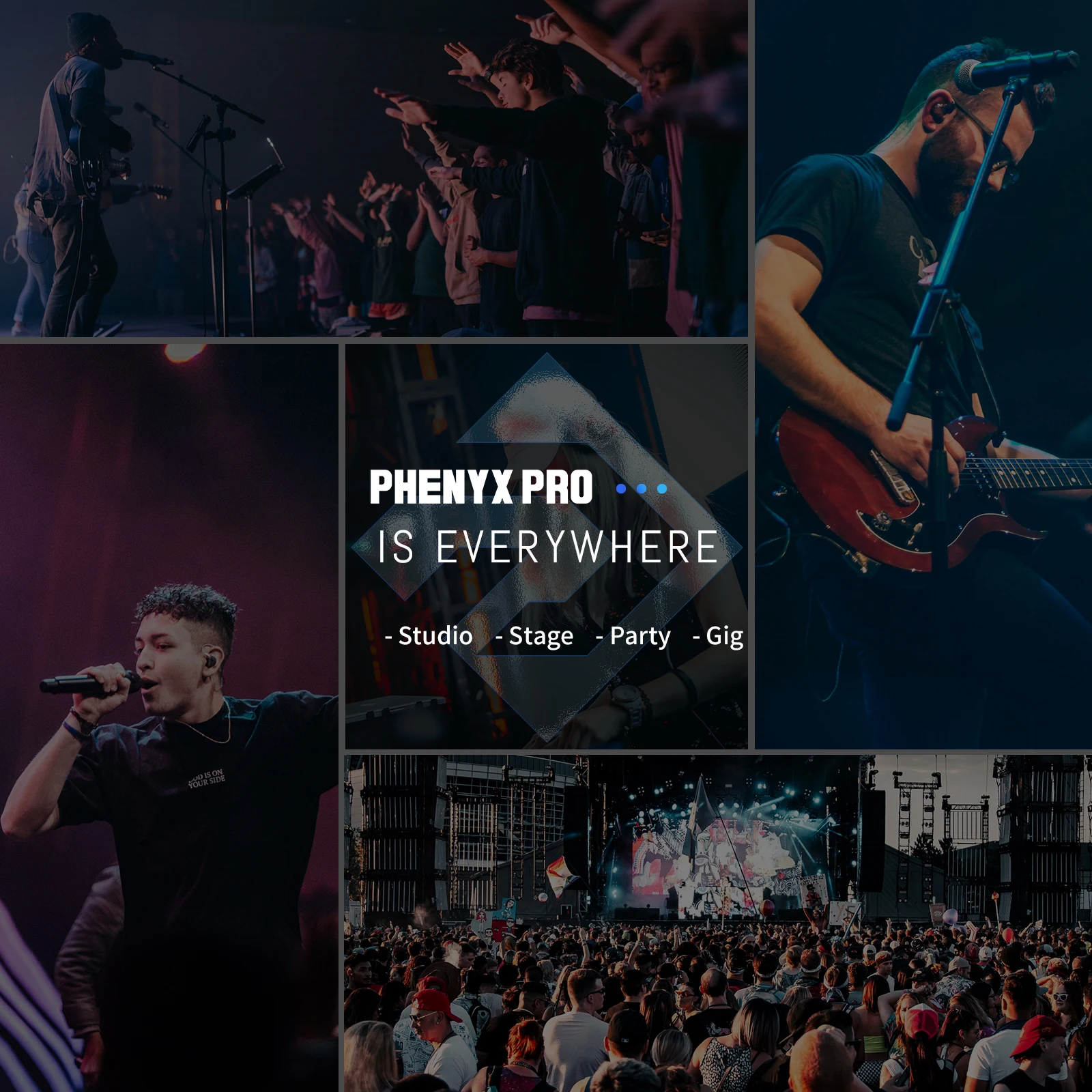 Phenyx Pro UHF Mono Dual Wireless in-Ear Audio Monitor System Metal Transmitter Sturdy Bodypack Receiver 2x50 Frequencies500MHz wireless in ear monitor
