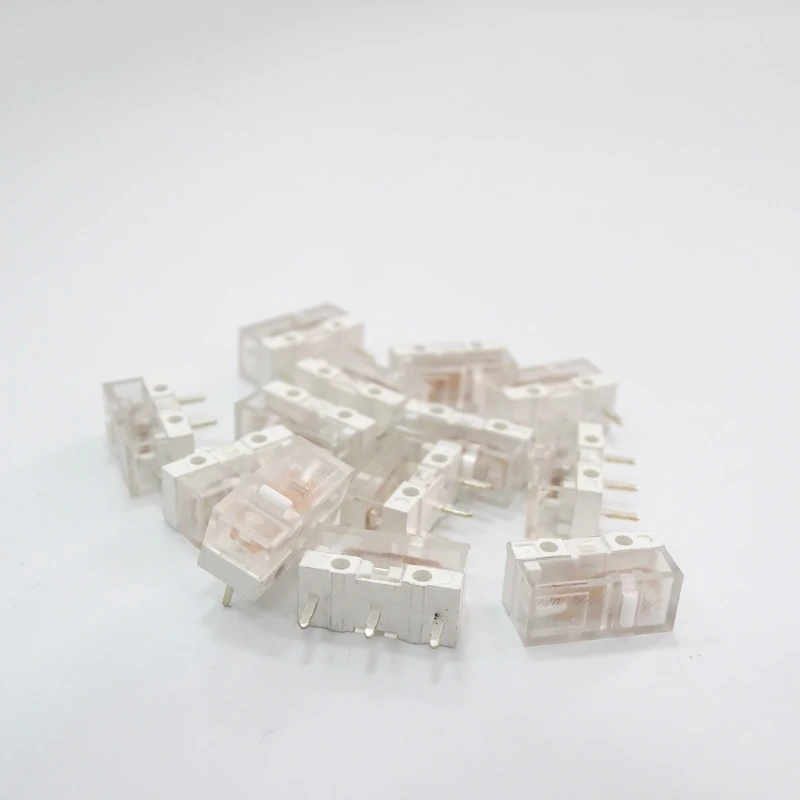 

2pcs Original Transparent White Mouse Microswitch 80 Million Clicks Life Mouse Momentary Push Button Micro Limit DropShipping