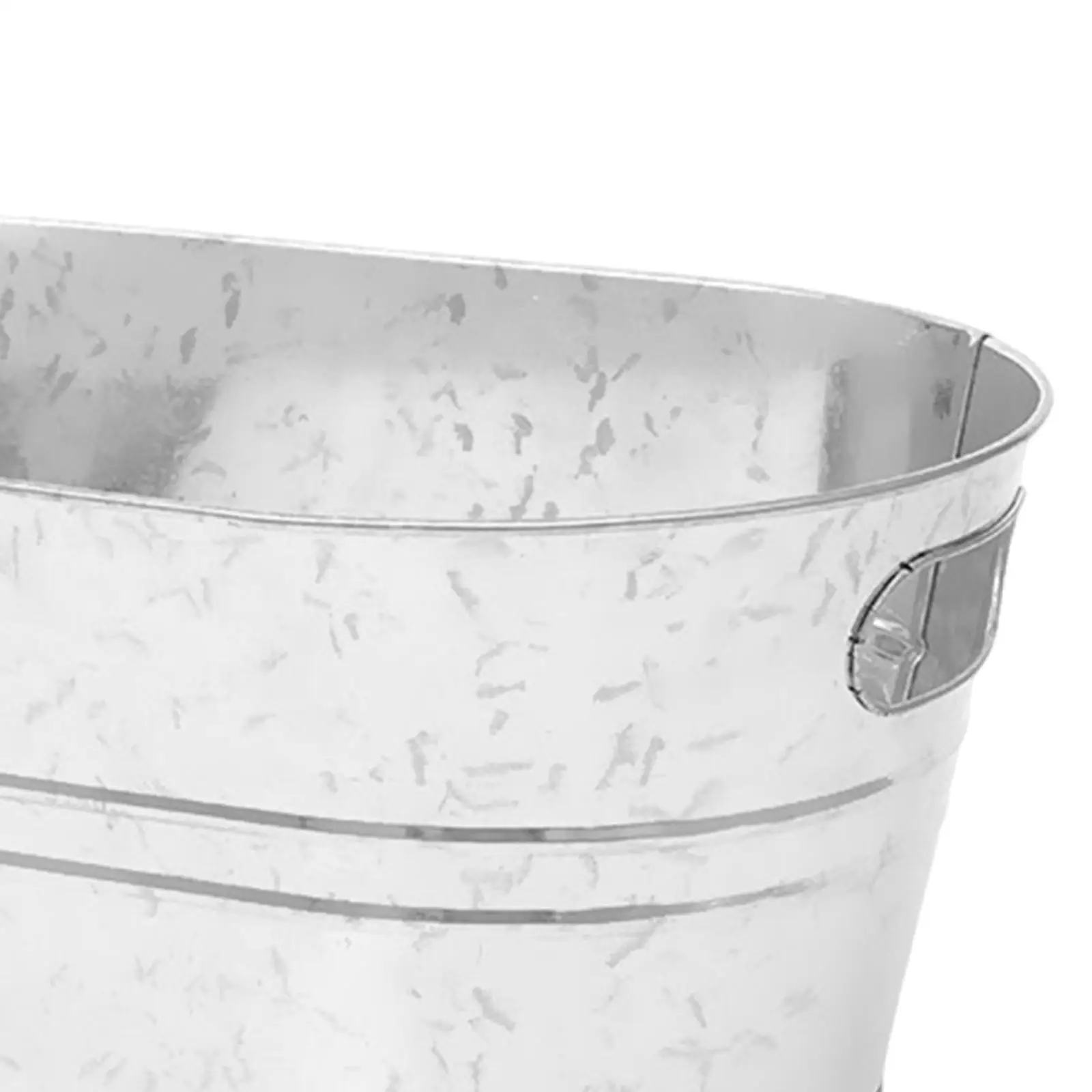 Galvanized Metal Ice Bucket Classic Oval Ice Bucket Rustic Decoration Galvanized