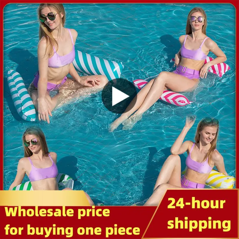

Foldable Floating Water Hammock Float Lounger Inflatable Pool mat Floating Bed Chair Swimming air mattress Pool accessories