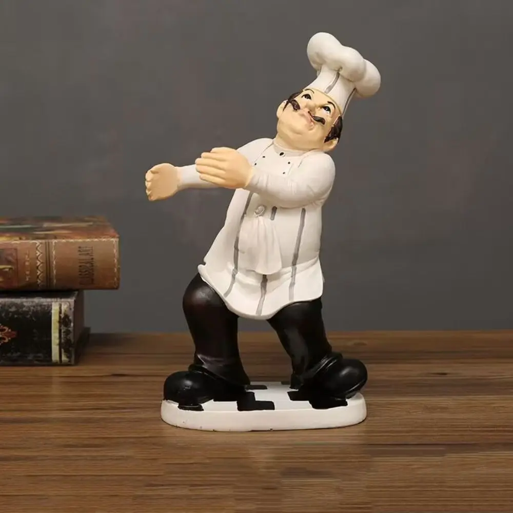 Handicraft Rustic Bakery Chef Resin Statue Model Simulated Farmhouse Cake Shop Decor Display Funny Doll Kitchen Chef Figurine