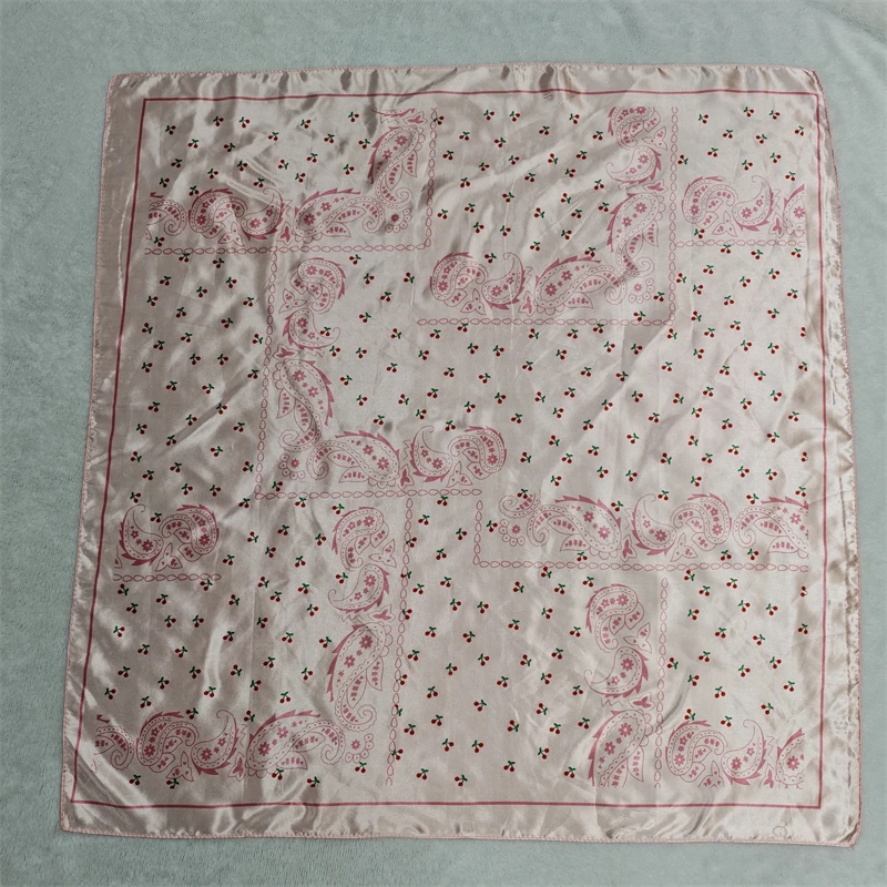 90 cm Luxus Marke Seide Satin Quadrat Schal Frauen Hijab Bandana Muslimischen Kopftücher Schal Wrap Damen Stirnband Halstuch Foulard – Detail 18