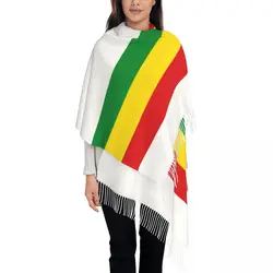 Rasta Stripe Rasta Scarf Wrap Women Long Winter Warm Tassel Shawl Unisex Jamaican Scarves