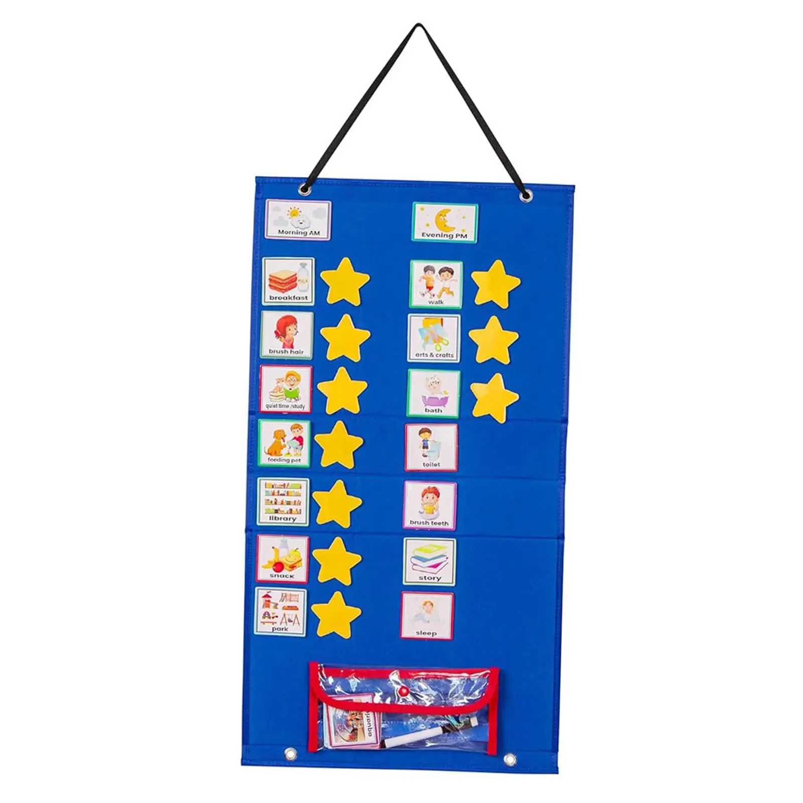 Kids Visual Schedule with 72 Activity & 10 Blank Cards for Home Homeschool