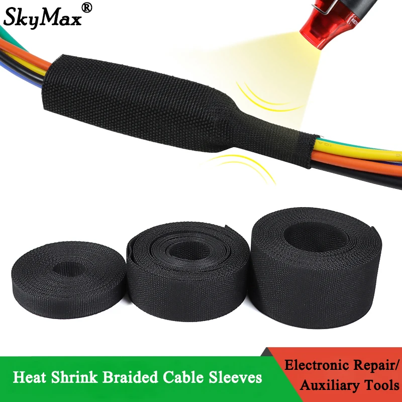 Manicotto Del Cavo Intrecciato Termoretraibile 6/8/10/12Mm Isolamento Ignifugo Pet Auto Line Organizer Wire Wrap Guaina Di Protezione