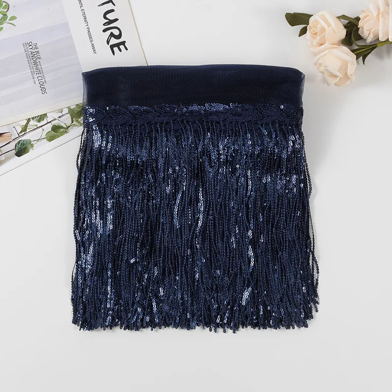 Suede Tassel Velvet Trim with Rivet and Diamond Fringe for DIY Garment Decoration