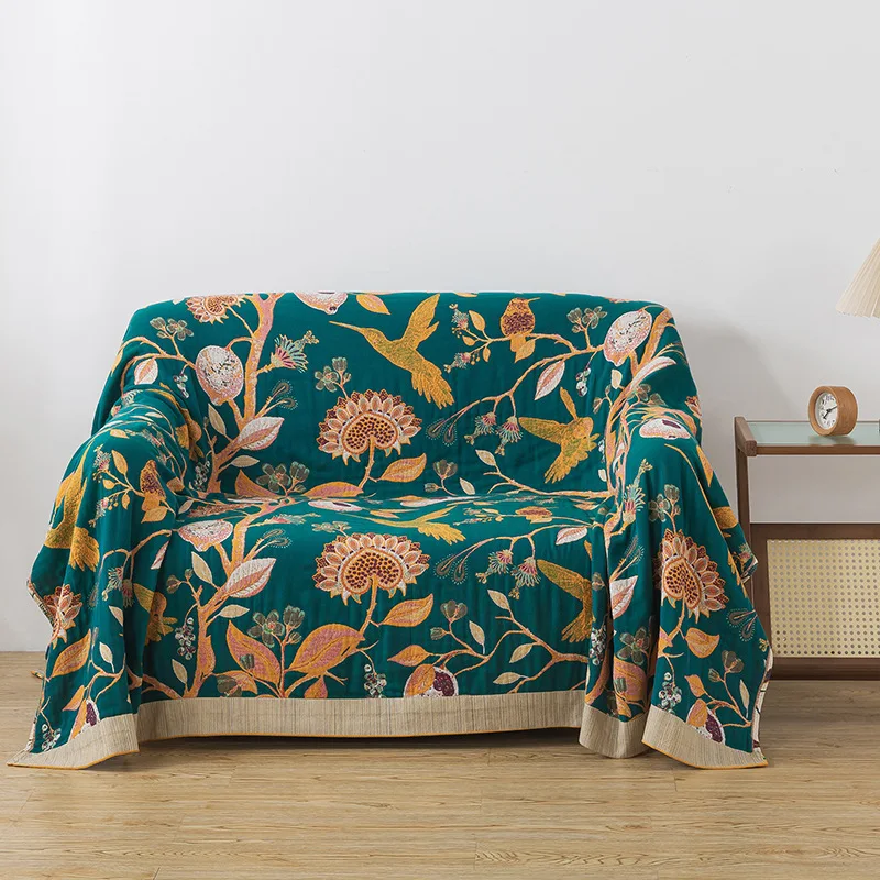 New Luxury Cotton Blankets And Bedspread Double-sided Sofa Towel Household Nap Blankets Soft Summer Cooling Quilt Bed Sheet - 4