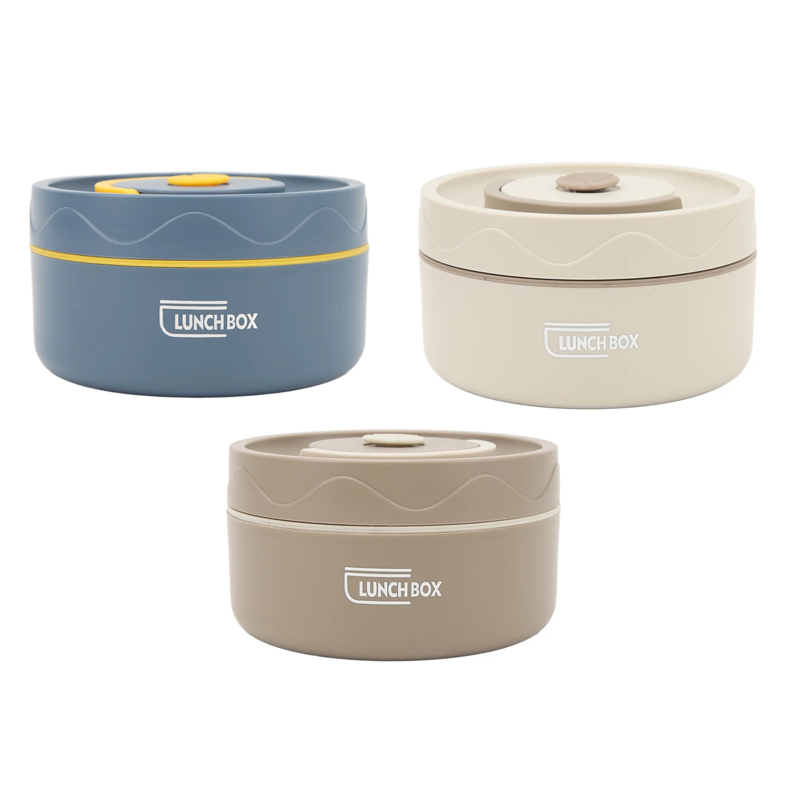 스테인리스 스틸 보온 도시락 용기 420ml-550ml, 이중 단열 휴대용 원형 조리 냄비