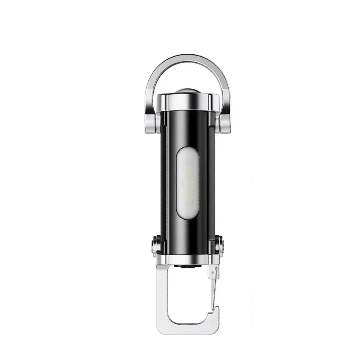 Compact Rechargeable Keychain Flashlight with COB LED and Hook for Outdoor and Emergency Use