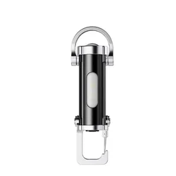 Compact Rechargeable Keychain Flashlight with COB LED and Hook for Outdoor and Emergency Use (S008 - 1PC)