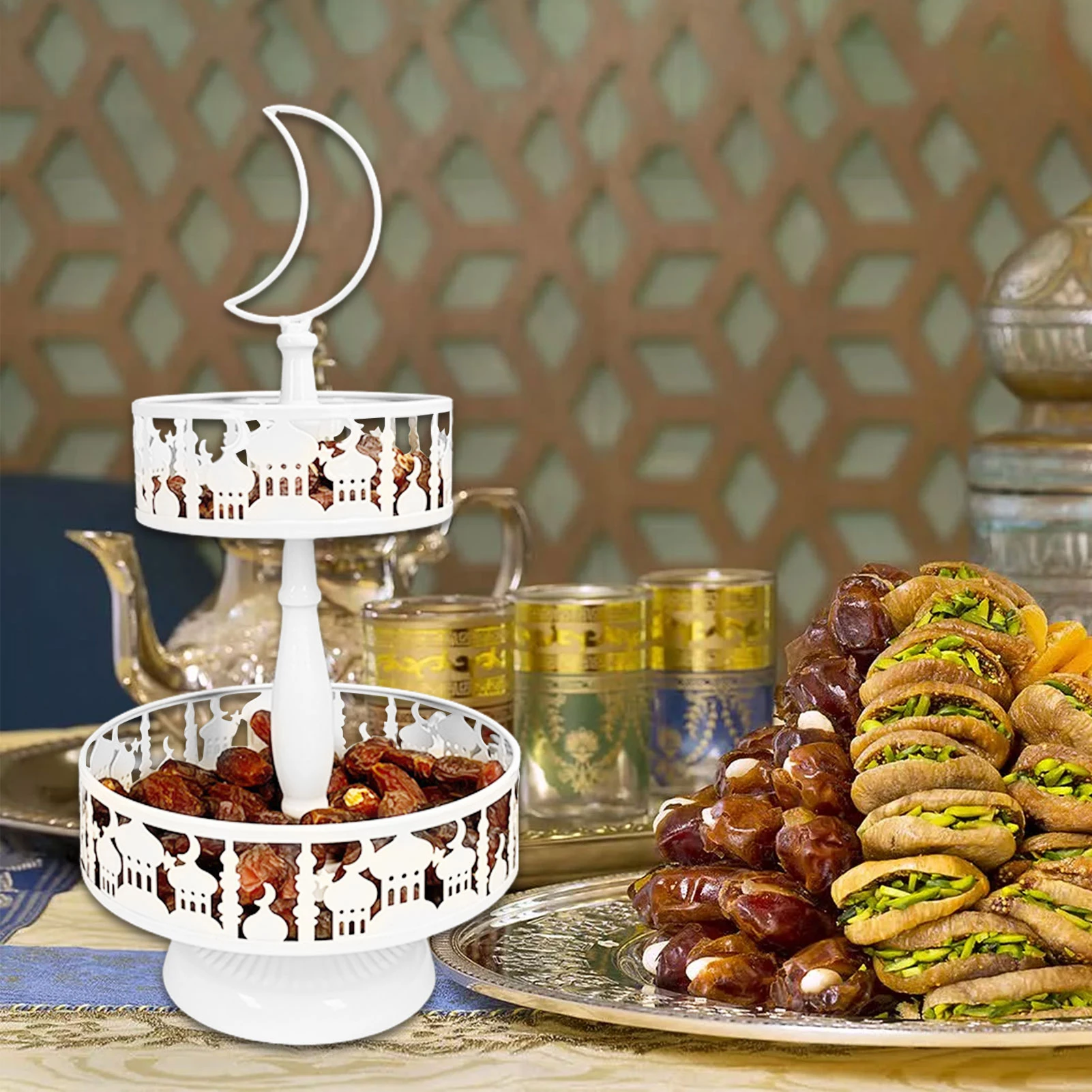 

Eid Mubarak Decor Cake Display Food StorageTray For Ramadan Kareem Decor Islam Muslim Party Decor Eid Ramadan Mubarak Gifts
