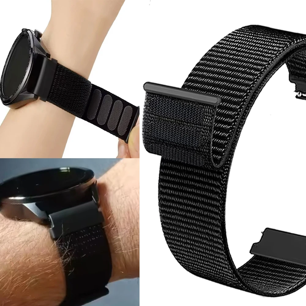 Nylon Sports Braided Loop Watchband Strap - 20/22mm