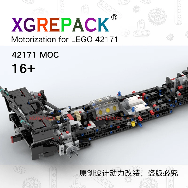 XGREPACK motor motorization for LEGO 42171 Mercedes-AMG F1 W14 E --not including toy model 4