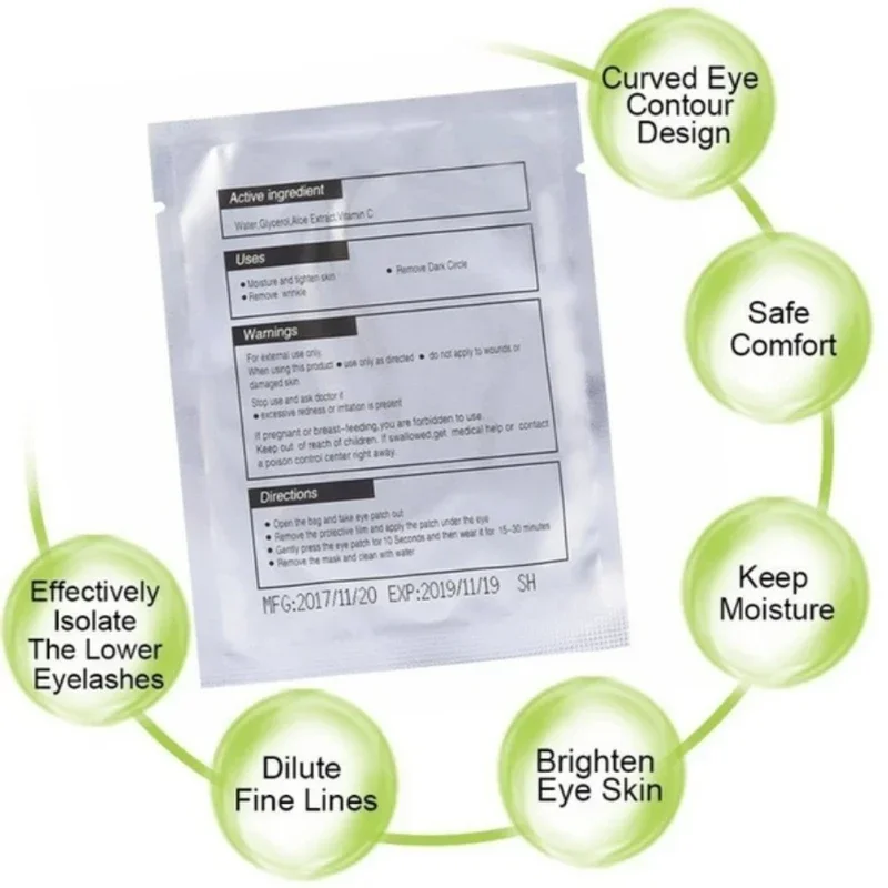 Eyelash Patches 100pairs Under Eyelashes Fake Lashes Stickers Lash Extension Supplies for Building Eyelid
