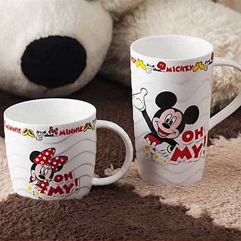 

Disney Mug Mickey Mouse Minnie Ceramic Cup Office Coffee Milk Breakfast Cups Boutique Combination Size Drinking Water Cup Gift