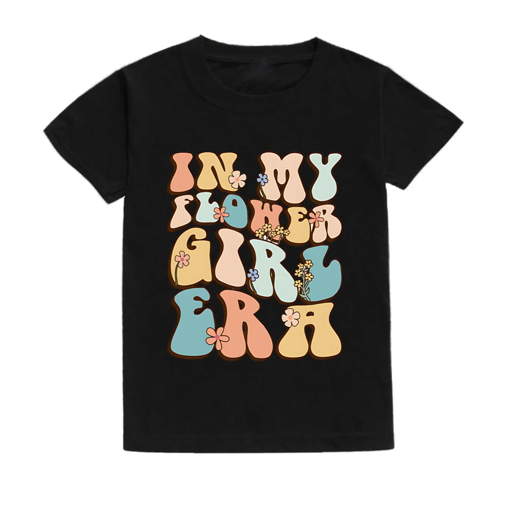 In My Flower Girl Era Toddler Shirt Flower Girl Proposal Bridal Party Kids Short Sleeve Shirts Clothes Wedding Party Gift 5