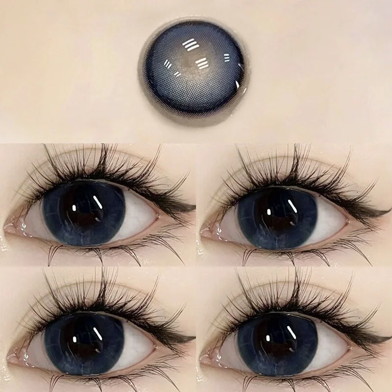 JeweLens Blue Cosmetic Contact Lenses with Black Pupil - 6-Month Wear, 1 Pair