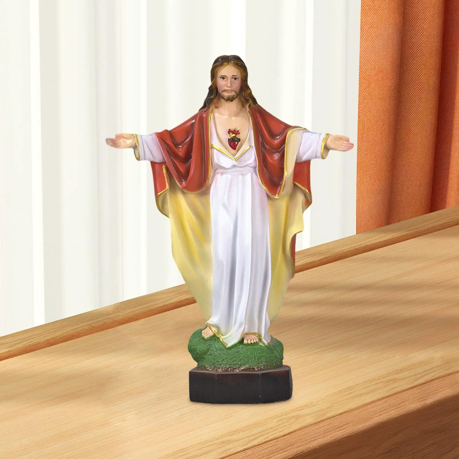 Jesus Figures Crafts 30cm Collections Hand Painted Decorative Savior Figurine for Church Home Office Shelf Cabinet Holiday Decor
