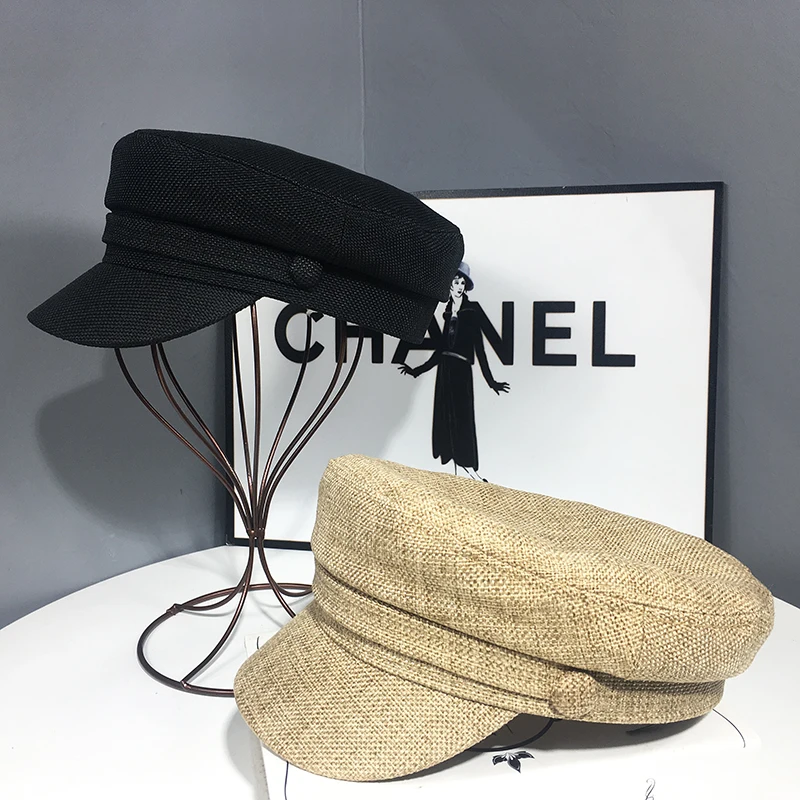 Retro Cotton and Linen Octagonal Hat Spring and Summer Net Red Thin Breathable Ladies Beret Casual All-match Fashion Flat Cap women beret