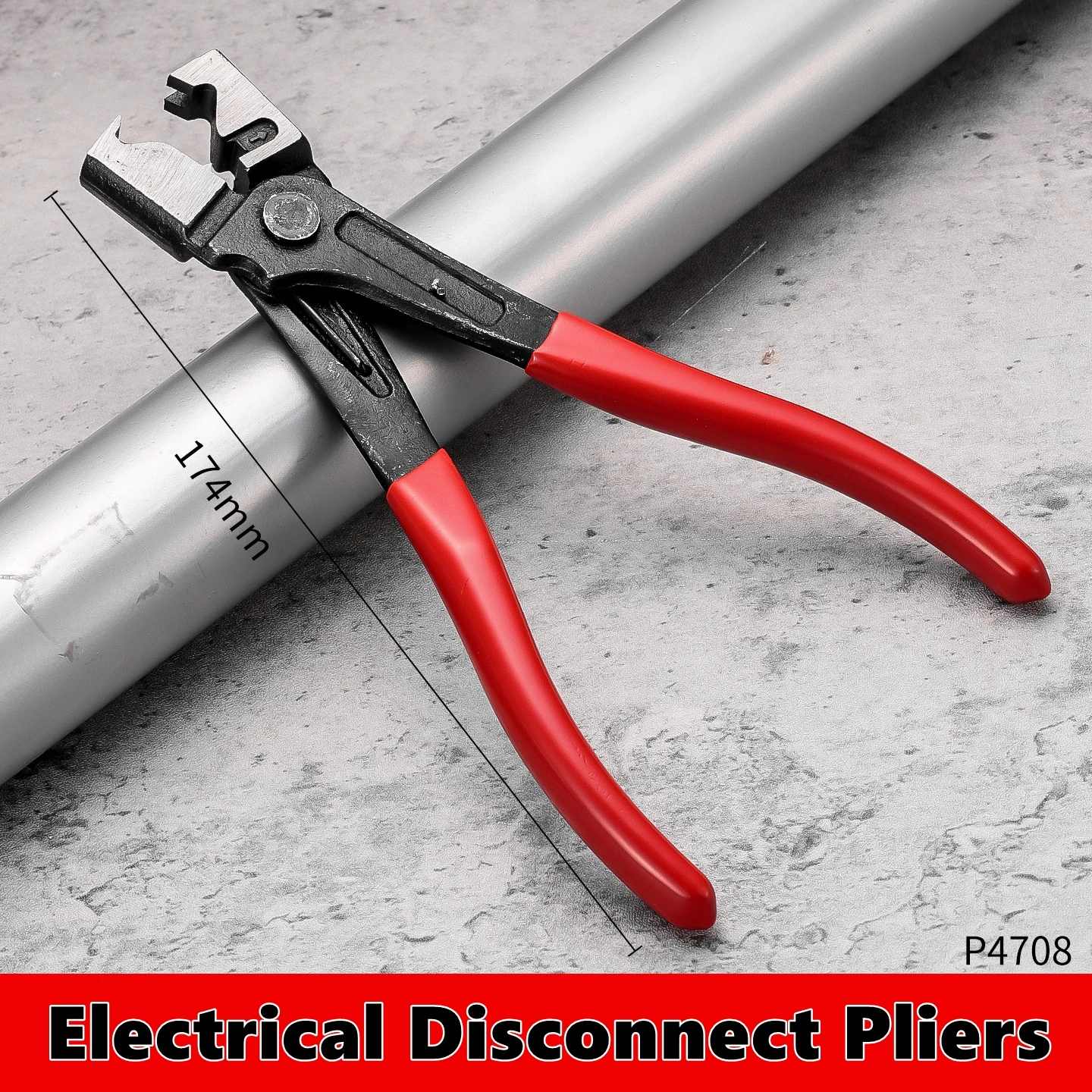 Electrical Disconnect Pliers For Cars, Electrical Connector Pliers For Cars, Automotive Hose Tools Push Tab Style Plugs Fuel Line Petrol Clip Pipe 2 Straight - View #2