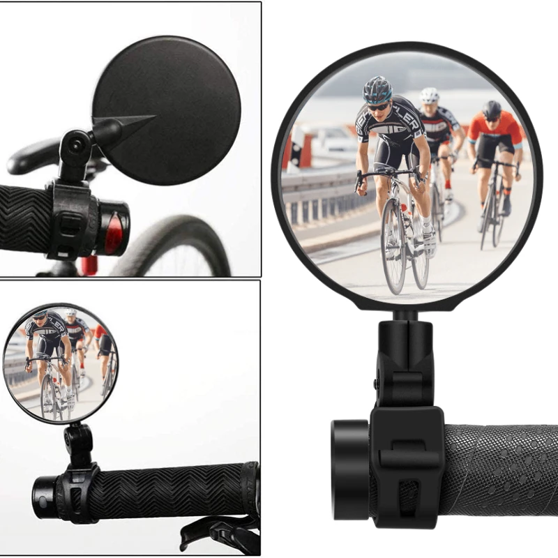 Bicycle Rearview Mirror 360 Degree Rotation Auxiliary Convex Mirror Handlebar Mount Cycling Bike Rear View Mirrors