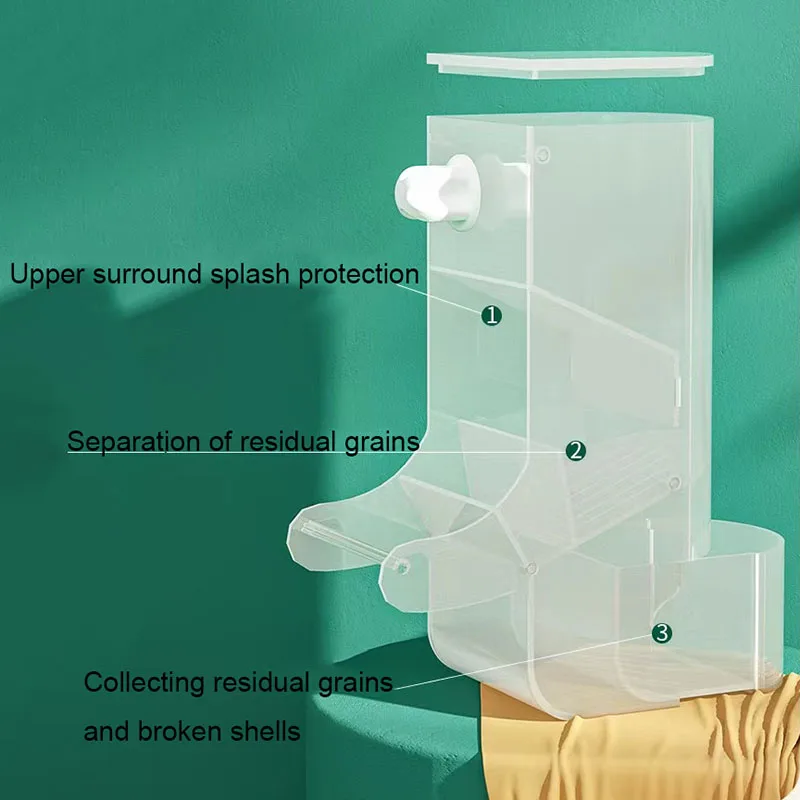 Large Capacity Automatic Bird Feeder Plastic Food Feeding Parrot Pet Food Bowls Pet Bird Supplies Splash Protection with Stand