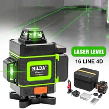 

Laser Level 16 Lines 4D Self-Leveling 360° Laser Horizontal & Vertical Cross-Line with Base Green Beam For Construction Tools