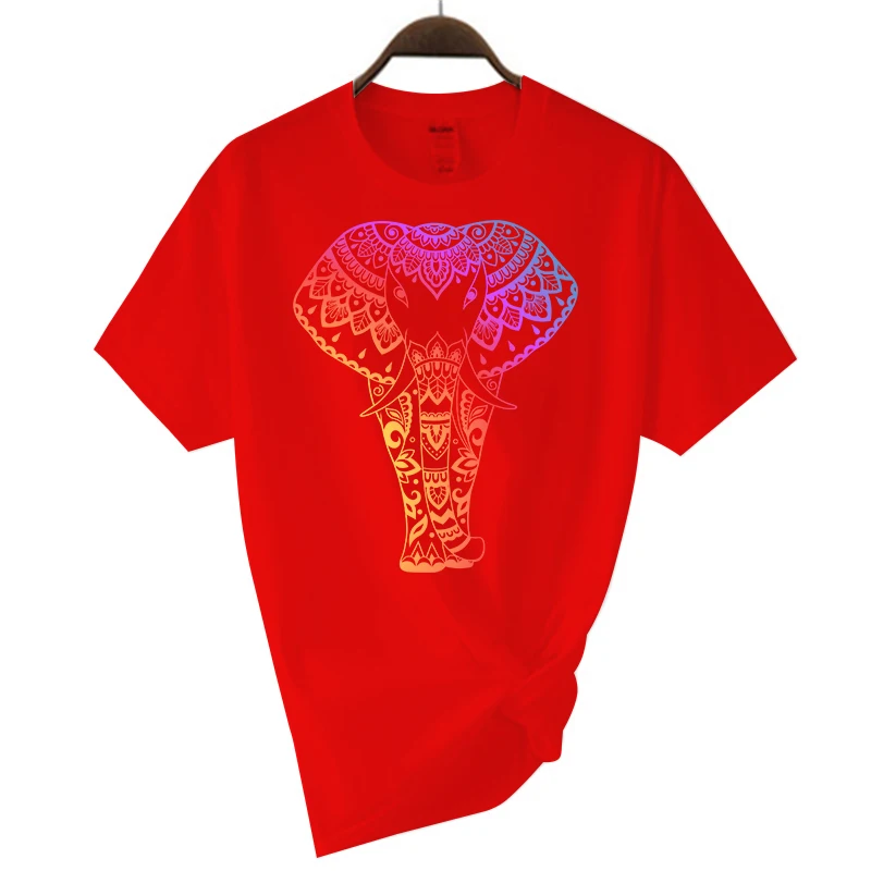 Men's T-shirt With Creative Colorful Elephant Graphic Print_voghion.com