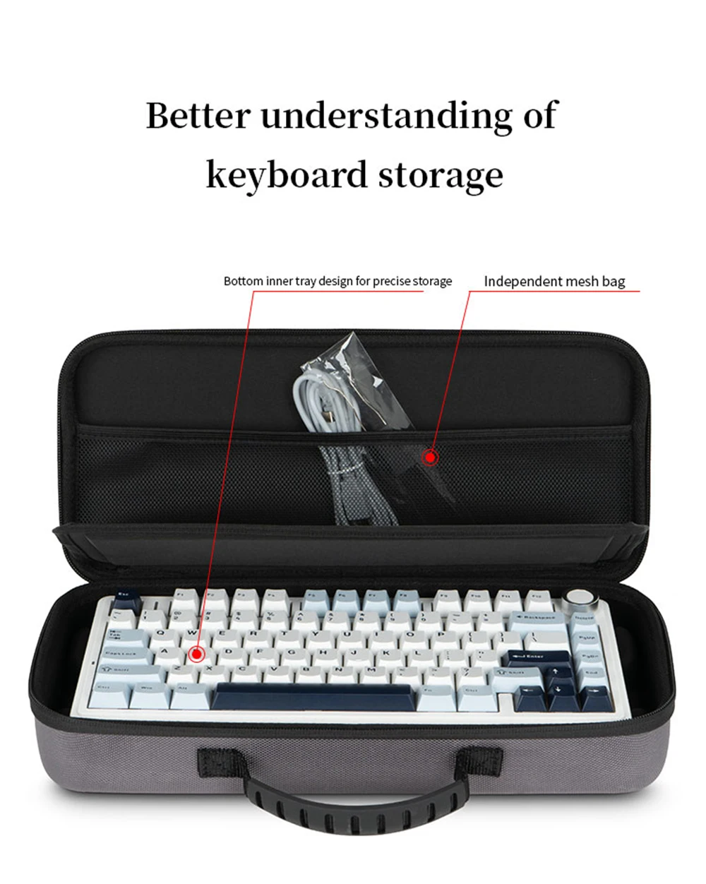 Hard EVA Storage Bags for ROG Extreme AULA F75 Mechanical Keyboard Box Portable for Logitech GPRO X TKL Travel Carrying Case