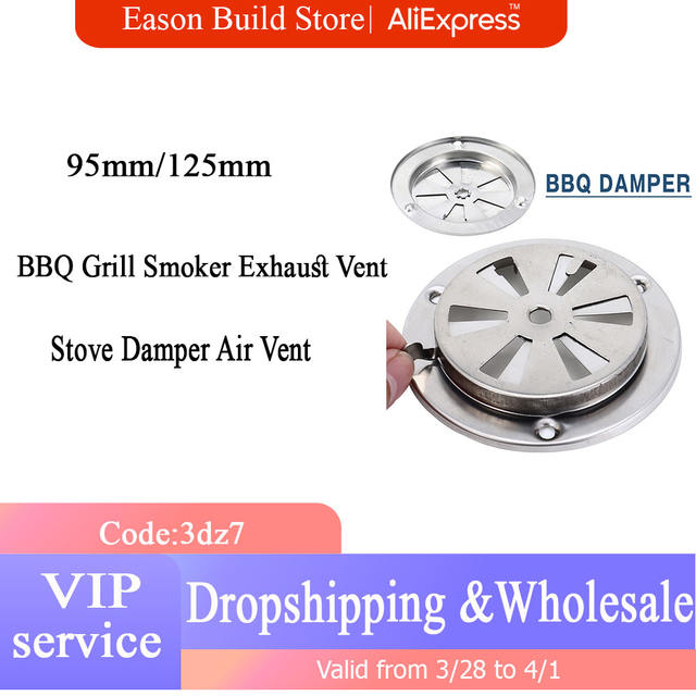 Air Louver Vent BBQ Grill Smoker Exhaust Kitchen Vent Stove Stainless
