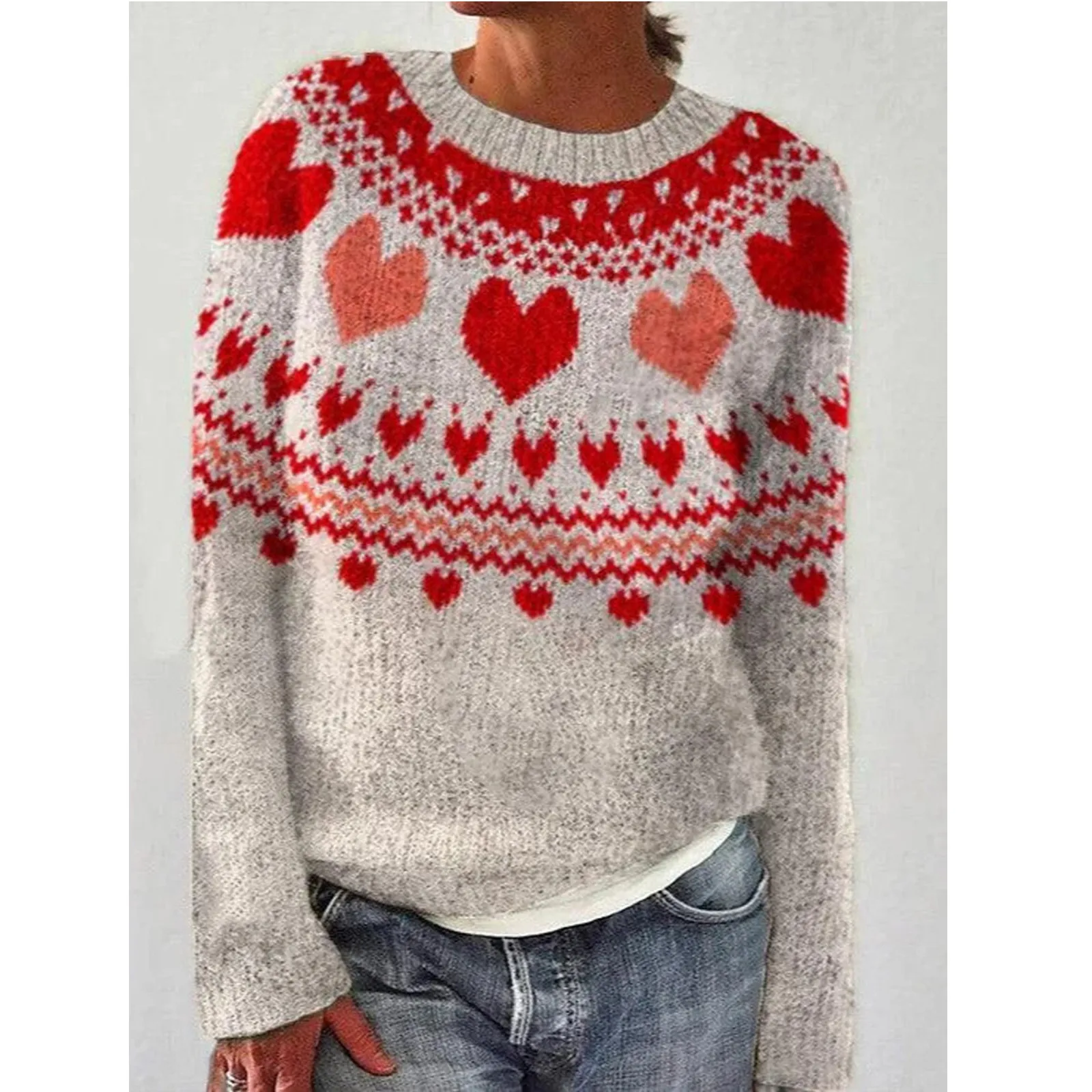 thumbnail image 1 of Suéter de cachemira de lujo de alta gama para otoño e invierno, nuevo suéter grueso y cálido para mujer con ciervo, jersey navideño Harajuku coreano, 1 of 5
