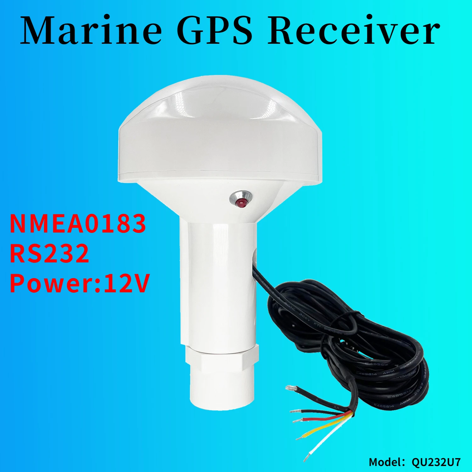 12V Marine GPS Antenna Receiver RS232 GPS 4800 Buad Boat VHF GPS