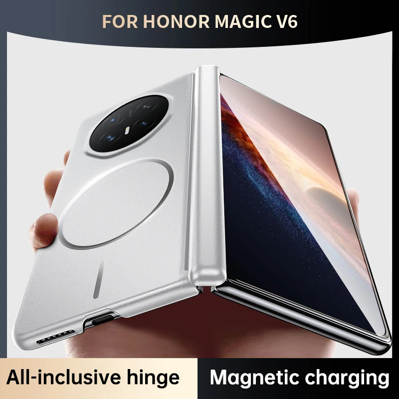 Hinge Protection Magnetic Case with Magsafe Metallic Finish - Hard PC Shell Cover