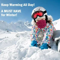 Nouveaux enfants polaire écharpe en plein air hiver réglable cordon cou couverture multi fonctionnel chaud capuche ski masque facial 6