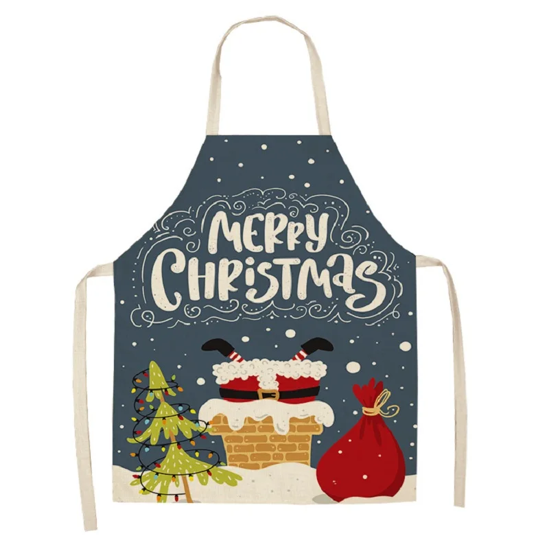 thumbnail image 1 of Delantal de lino con texto en inglés "Merry Christmas" para decoración navideña, accesorios de cocina para el hogar, regalos de Navidad 2024, regalos de Año Nuevo 2025, 1 of 5