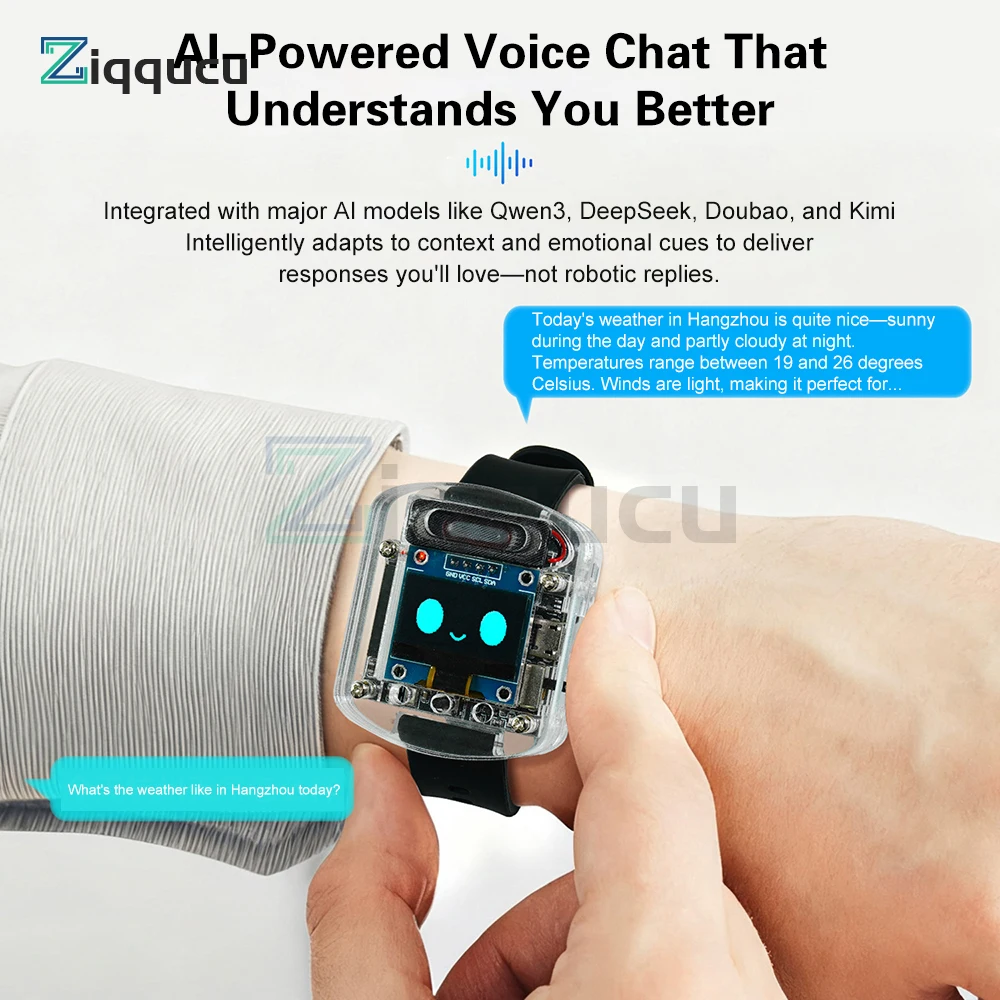 Kit di sviluppo smartwatch AI ESP32-S3 - Display OLED da 0,96" con assistente vocale Xiaozhi per il dialogo dell'intelligenza artificiale - immagine 4