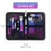 9/18Pcs Manicure Set, Stainless Steel Gradient Professional Pedicure Kit Nail Scissors Grooming Kit With Travel Case 5