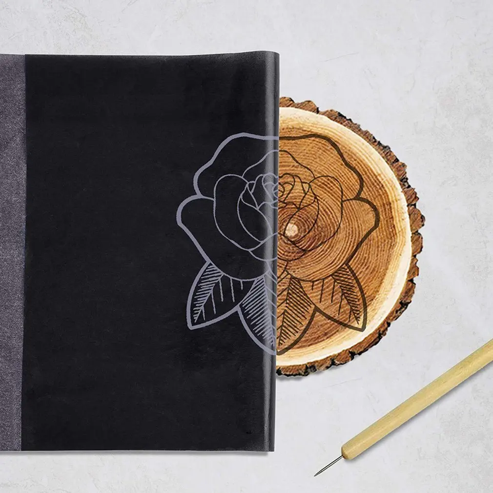50PCS A4 Black Carbon Paper Legible Graphite Transfer Tracing Painting Reusable Art Surfaces Copy Paper Dropshipping Wholesale - 5
