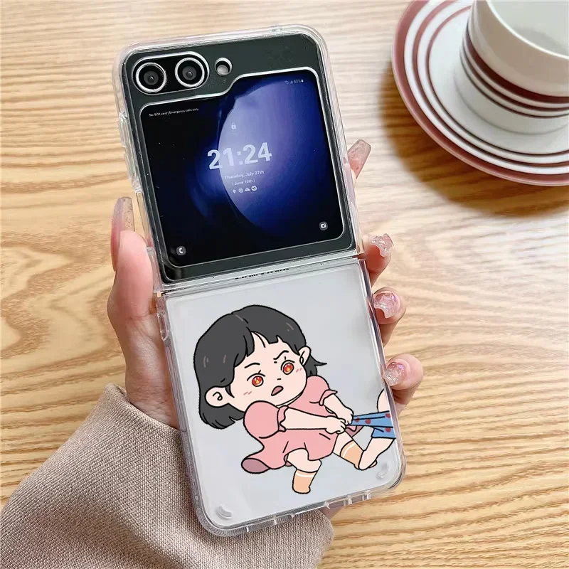 Adorable Cartoon Couple Shockproof Transparent Phone Case